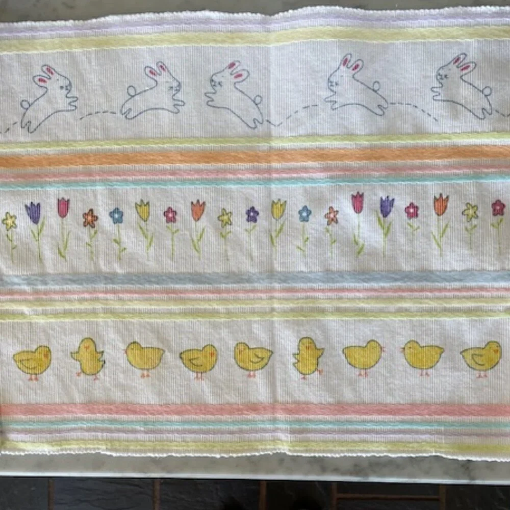 blossoms&blooms Placemats (4) Bunny, Chick, Floral Stripe Pattern from K…